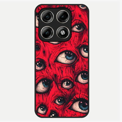  Crimson Watch Eyes Glass Case For Moto Edge 70 Pro back cover – full design glossy printed glass finish