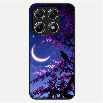  Crow And Moon Scenery Glass Case For Moto Edge 70 Pro back cover – full design glossy printed glass finish