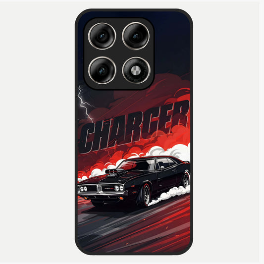  Dark Charger Fury Glass Case For Moto Edge 70 Pro back cover – full design glossy printed glass finish