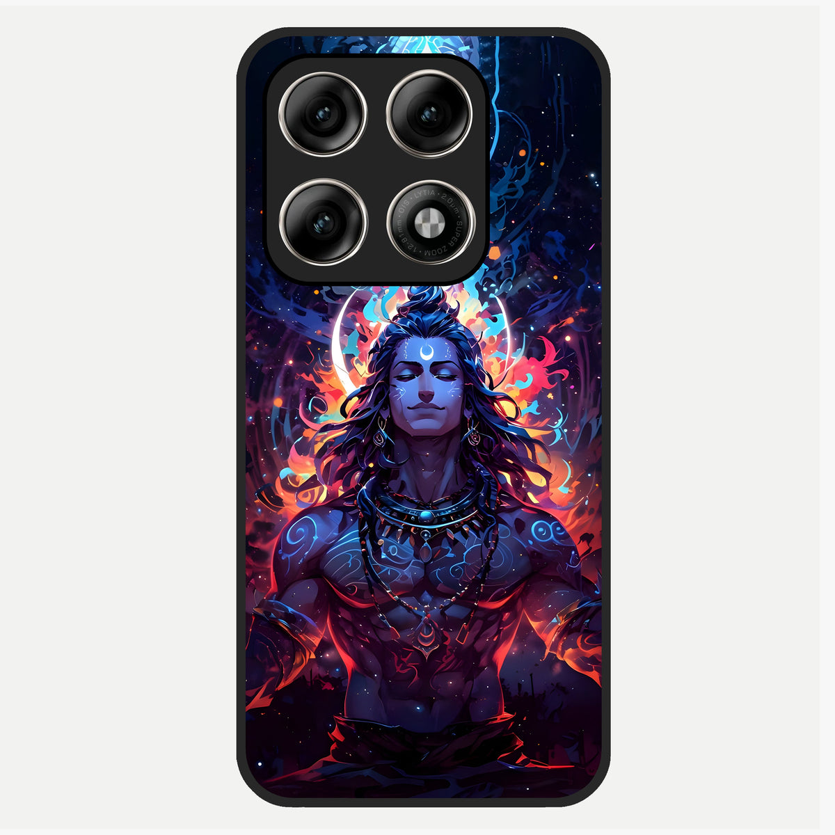 Divine Fire Shiv Glass Case For Moto Edge 70 Pro back cover – full design glossy printed glass finish