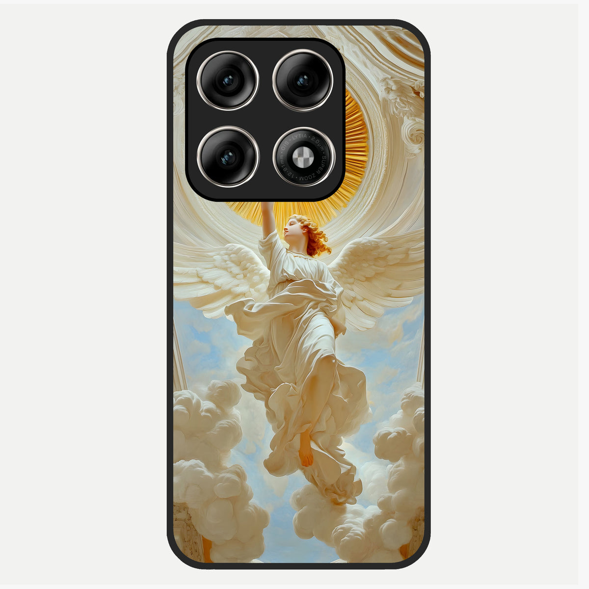  Divine Light Angel Glass Case For Moto Edge 70 Pro back cover – full design glossy printed glass finish