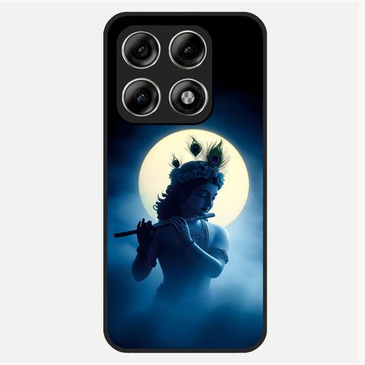  Divine Moon Flute Glass Case For Moto Edge 70 Pro back cover – full design glossy printed glass finish