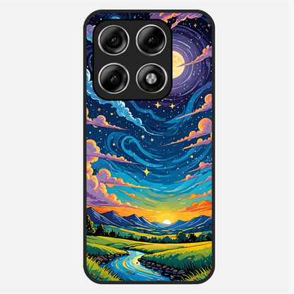  Dreamy Night Landscape Glass Case For Moto Edge 70 Pro back cover – full design glossy printed glass finish