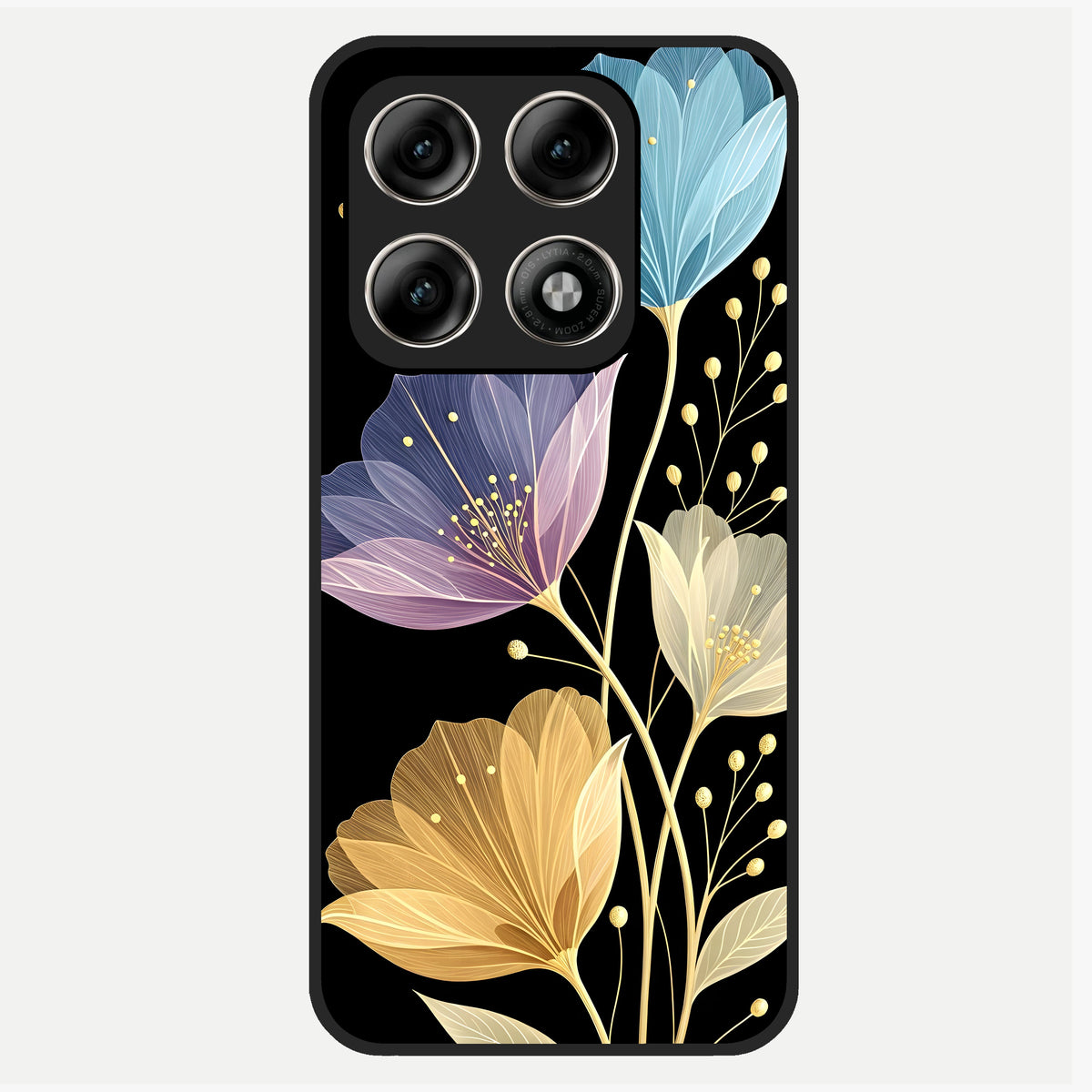  Flower Bloom Glow Glass Case For Moto Edge 70 Pro back cover – full design glossy printed glass finish