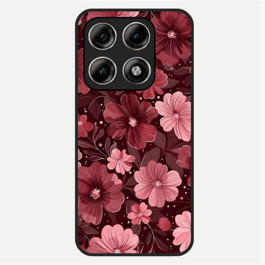  Flower Blush Bloom Glass Case For Moto Edge 70 Pro back cover – full design glossy printed glass finish