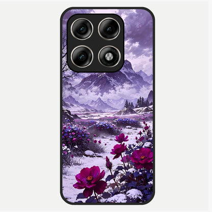  Flower Mountain View Glass Case For Moto Edge 70 Pro back cover – full design glossy printed glass finish