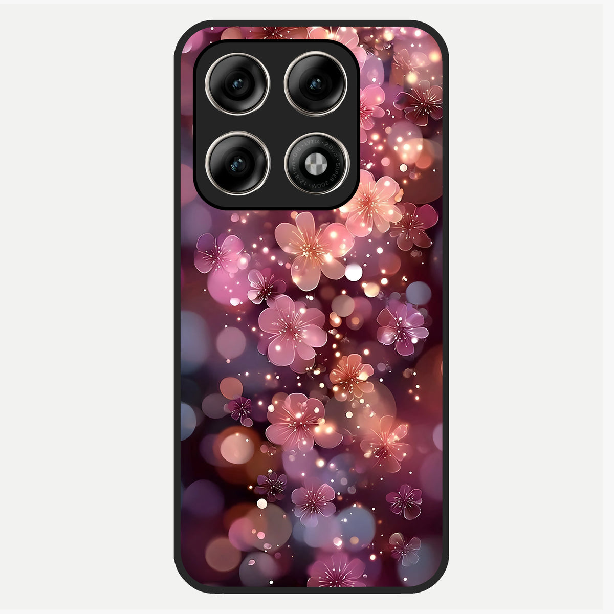  Glowing Petal Bliss Glass Case For Moto Edge 70 Pro back cover – full design glossy printed glass finish