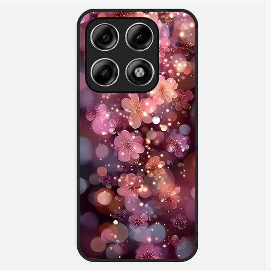  Glowing Petal Bliss Glass Case For Moto Edge 70 Pro back cover – full design glossy printed glass finish