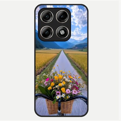  Golden Field Journey Glass Case For Moto Edge 70 Pro back cover – full design glossy printed glass finish