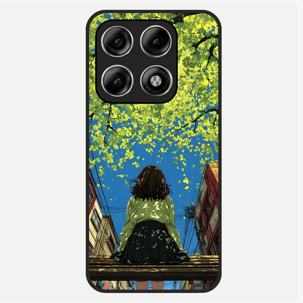  Golden Leaves Glow Glass Case For Moto Edge 70 Pro back cover – full design glossy printed glass finish