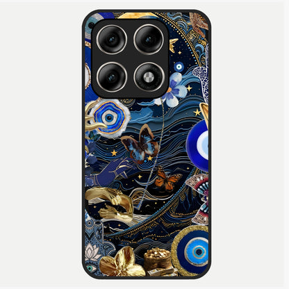  Golden Moon Magic Glass Case For Moto Edge 70 Pro back cover – full design glossy printed glass finish