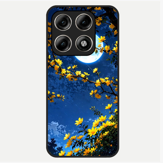  Golden Night Glow Glass Case For Moto Edge 70 Pro back cover – full design glossy printed glass finish