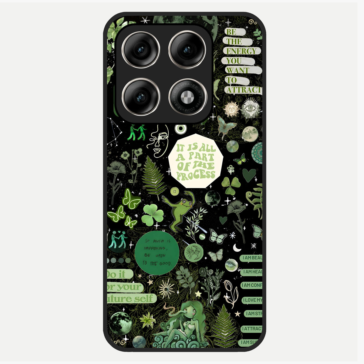  Green Mandala Pattern Glass Case For Moto Edge 70 Pro back cover – full design glossy printed glass finish