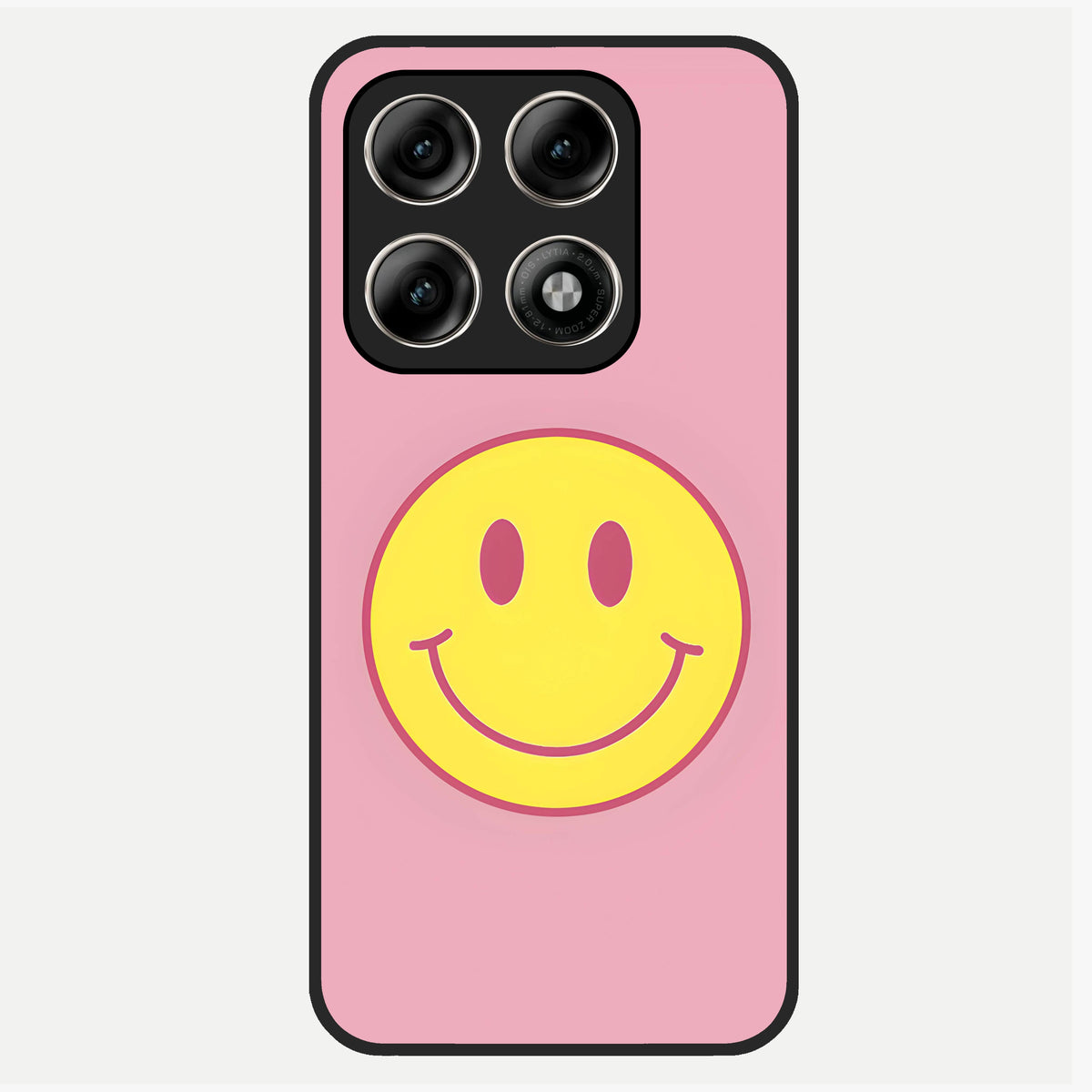  Happy Pink Mood Glass Case For Moto Edge 70 Pro back cover – full design glossy printed glass finish