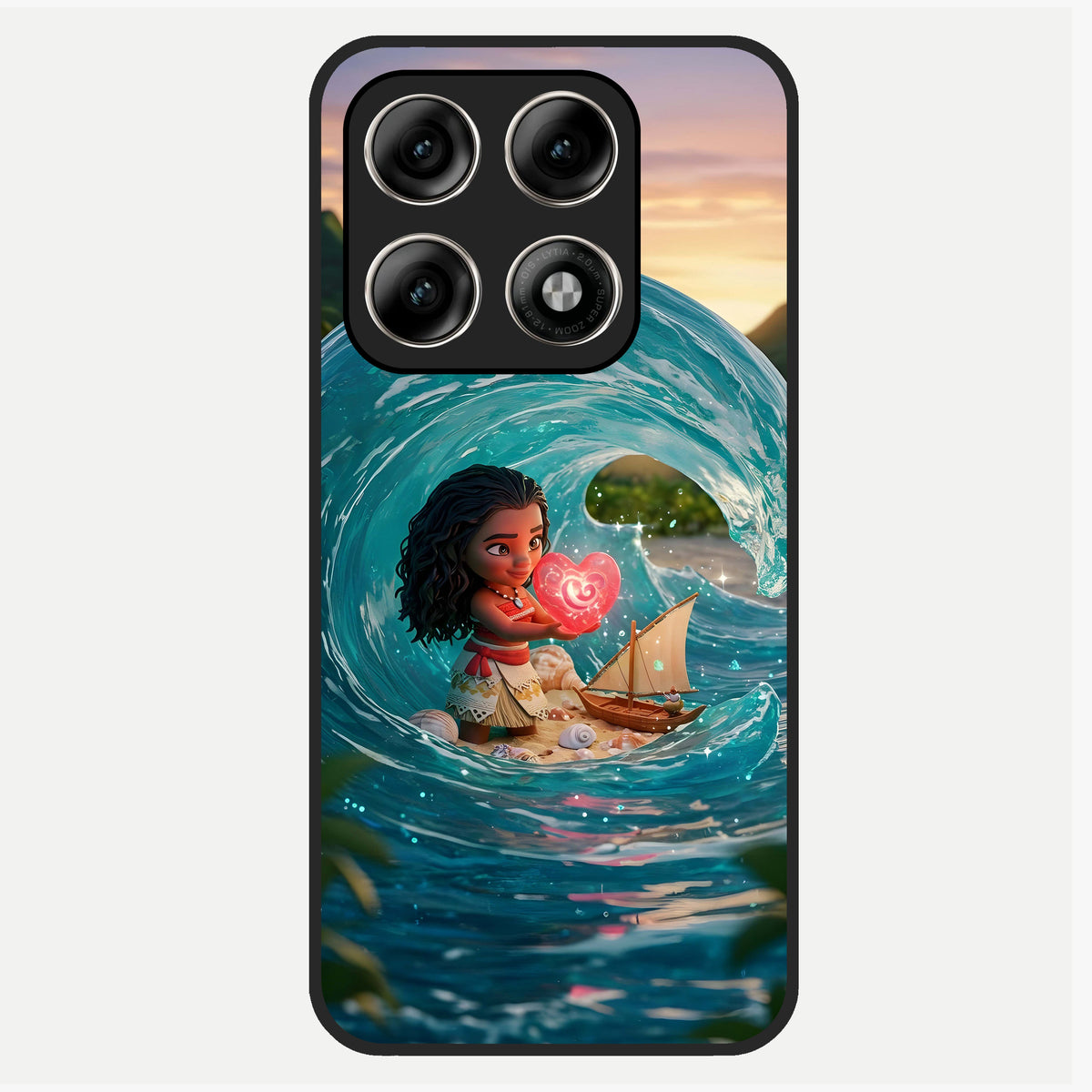  Heart of Ocean Glass Case For Moto Edge 70 Pro back cover – full design glossy printed glass finish