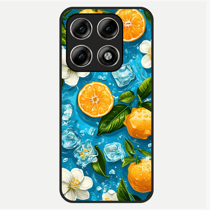  Ice Cube With Orange Glass Case For Moto Edge 70 Pro back cover – full design glossy printed glass finish