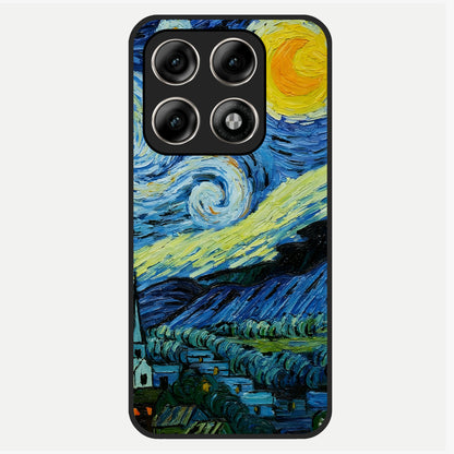  Inspired Van Gogh Art Glass Case For Moto Edge 70 Pro back cover – full design glossy printed glass finish