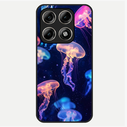  Jellyfish Pattern Glass Case For Moto Edge 70 Pro back cover – full design glossy printed glass finish