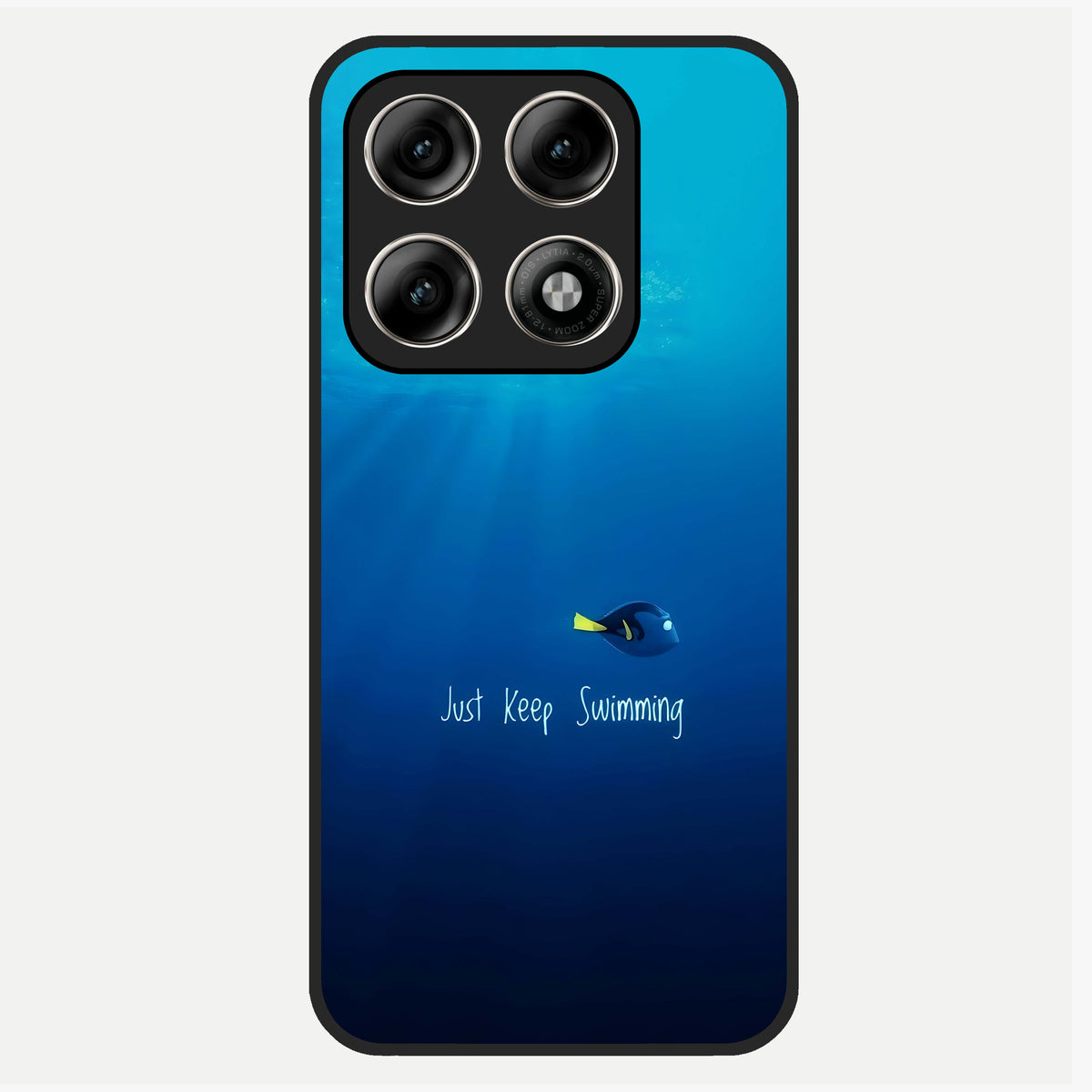  Just Keep Swimming Glass Case For Moto Edge 70 Pro back cover – full design glossy printed glass finish