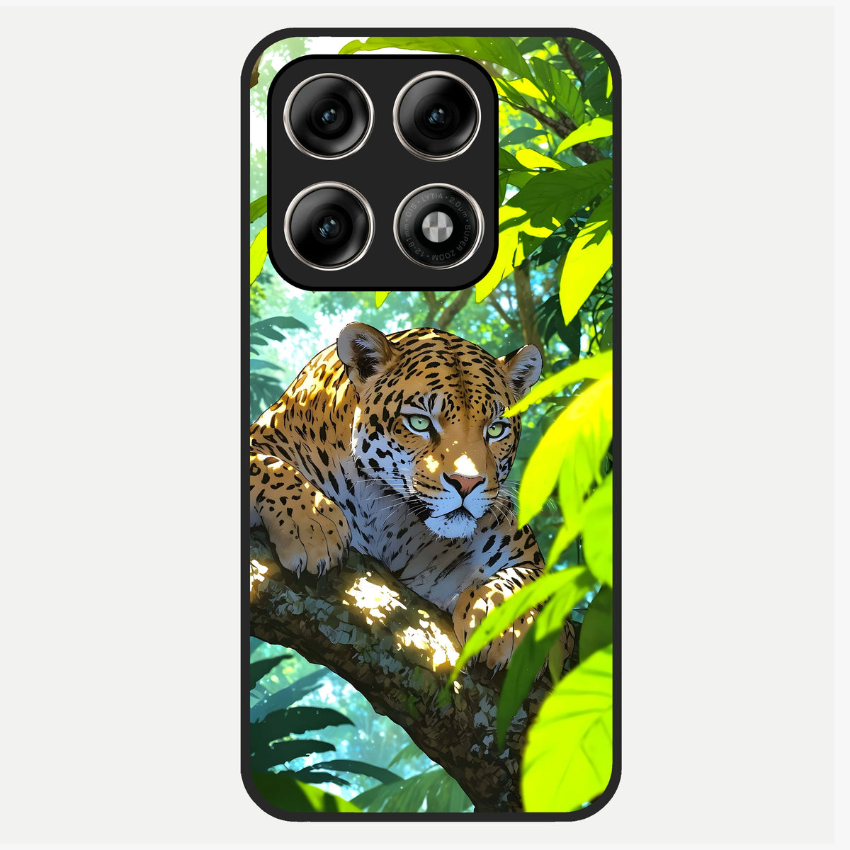  Leopard in Jungle Glass Case For Moto Edge 70 Pro back cover – full design glossy printed glass finish
