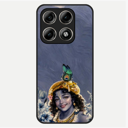  Lord Krishna Glass Case For Moto Edge 70 Pro back cover – full design glossy printed glass finish