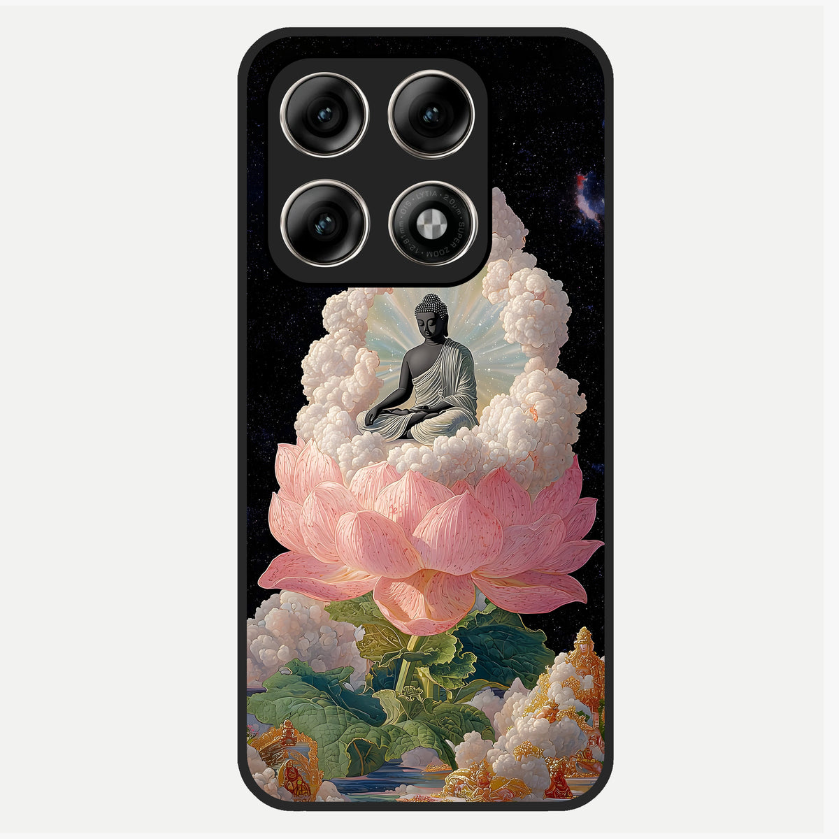  Lotus Divine Peace Glass Case For Moto Edge 70 Pro back cover – full design glossy printed glass finish
