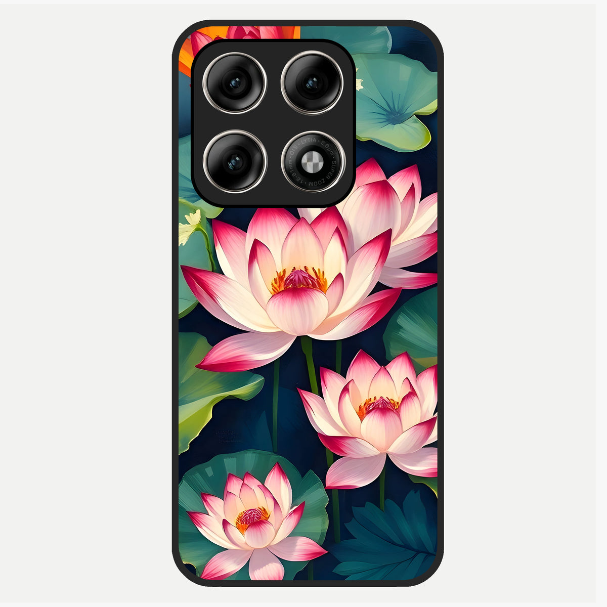  Lotus Dream Serenity Glass Case For Moto Edge 70 Pro back cover – full design glossy printed glass finish