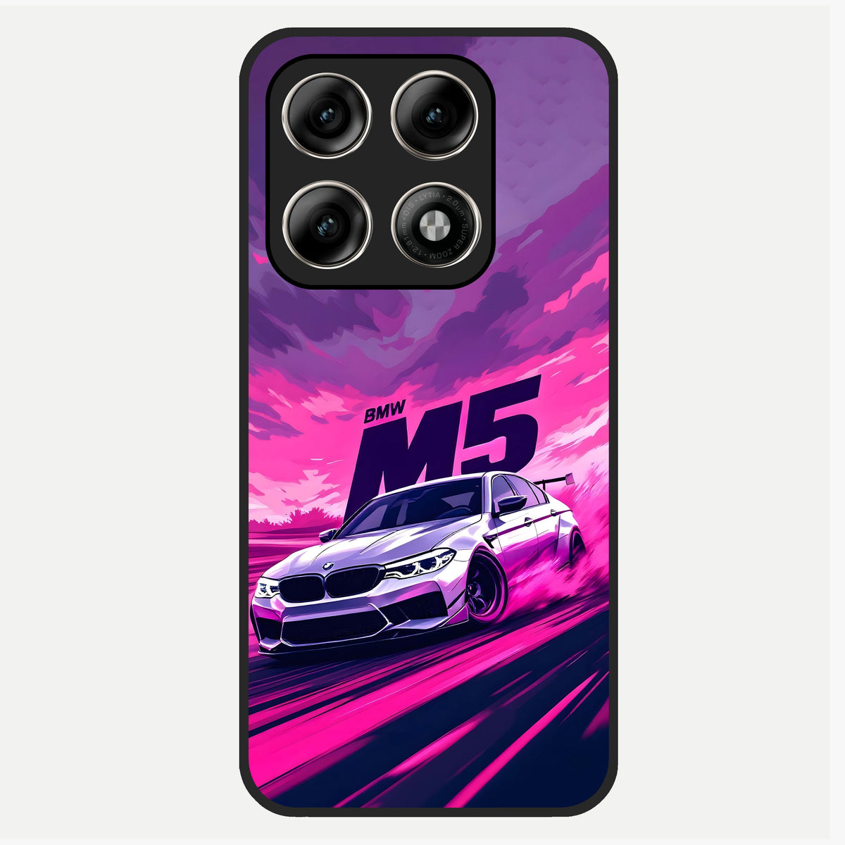  MS Neon Car Glass Case For Moto Edge 70 Pro back cover – full design glossy printed glass finish