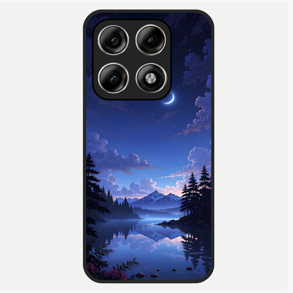  Midnight Lake Peace Glass Case For Moto Edge 70 Pro back cover – full design glossy printed glass finish