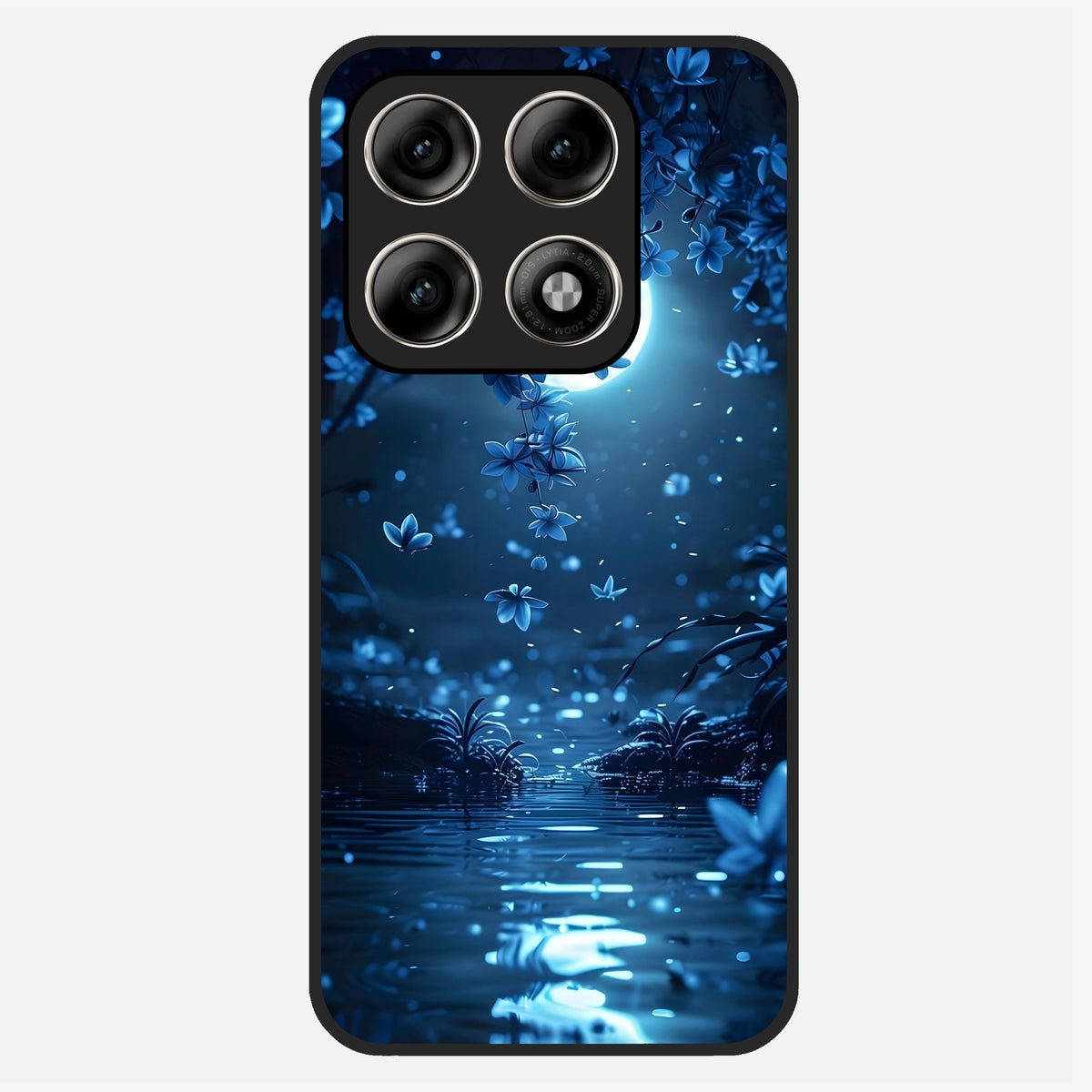  Moonlight Petal Dream Glass Case For Moto Edge 70 Pro back cover – full design glossy printed glass finish