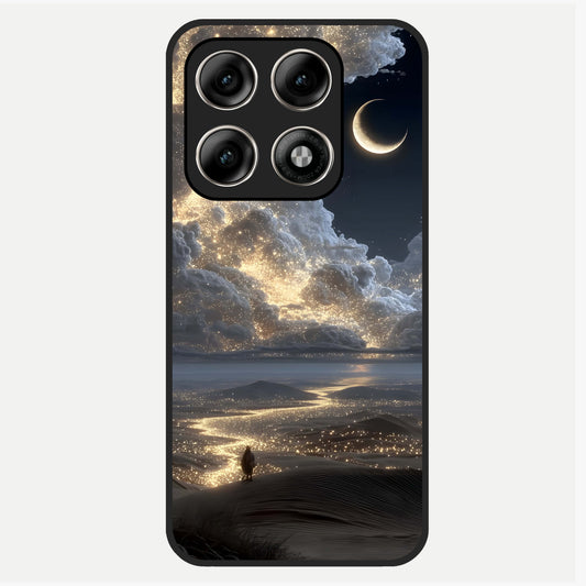  Moonlight Spark Path Glass Case For Moto Edge 70 Pro back cover – full design glossy printed glass finish