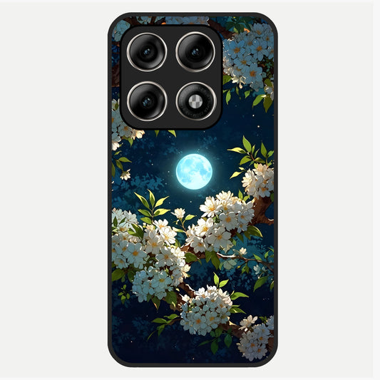  Moonlit Blossom Dream Glass Case For Moto Edge 70 Pro back cover – full design glossy printed glass finish