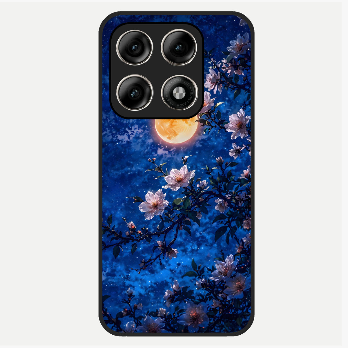  Moonlit Blossoms Night Glass Case For Moto Edge 70 Pro back cover – full design glossy printed glass finish