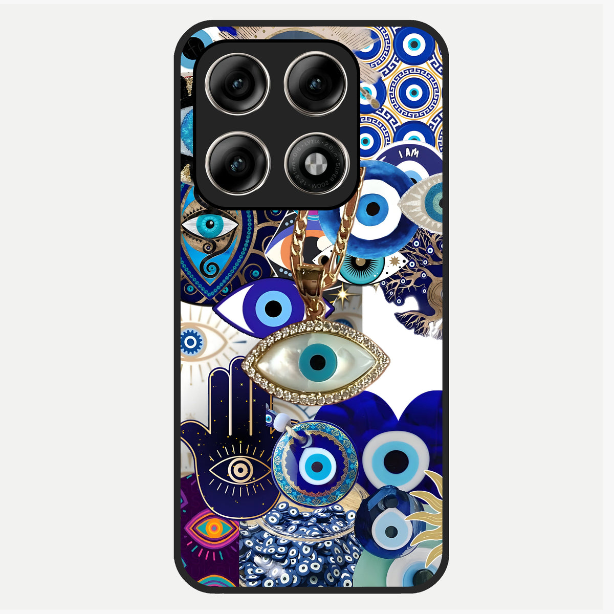  Mystic Charm Eye Glass Case For Moto Edge 70 Pro back cover – full design glossy printed glass finish