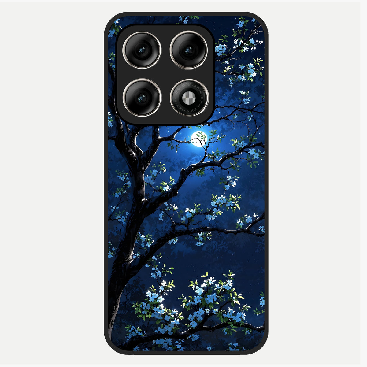  Mystic Floral Night Glass Case For Moto Edge 70 Pro back cover – full design glossy printed glass finish