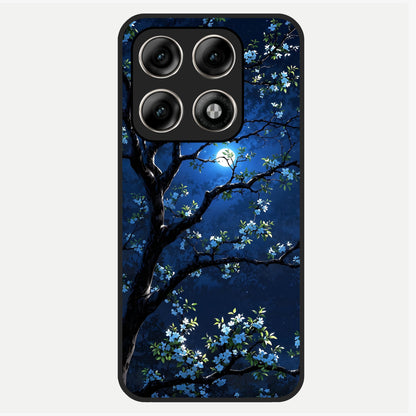  Mystic Floral Night Glass Case For Moto Edge 70 Pro back cover – full design glossy printed glass finish