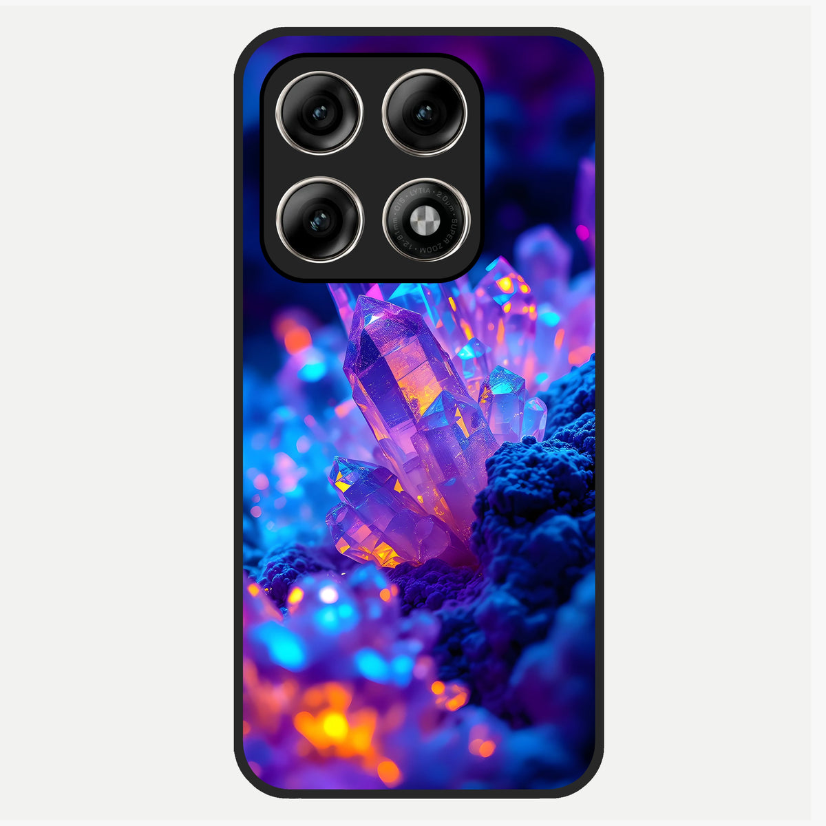  Neon Aura Shards Glass Case For Moto Edge 70 Pro back cover – full design glossy printed glass finish