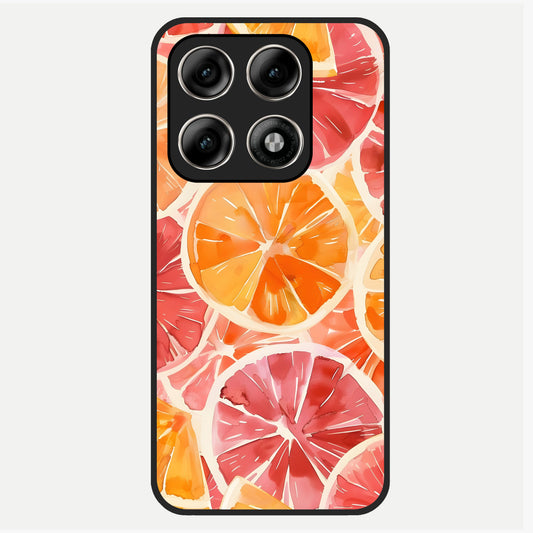 Orange Fruits Pattern Glass Case For Moto Edge 70 Pro back cover – full design glossy printed glass finish