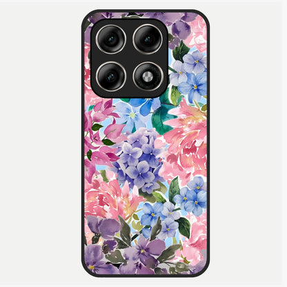  Pastel Floral Mix Glass Case For Moto Edge 70 Pro back cover – full design glossy printed glass finish