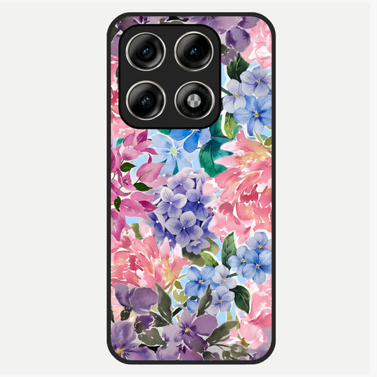  Pastel Floral Mix Glass Case For Moto Edge 70 Pro back cover – full design glossy printed glass finish
