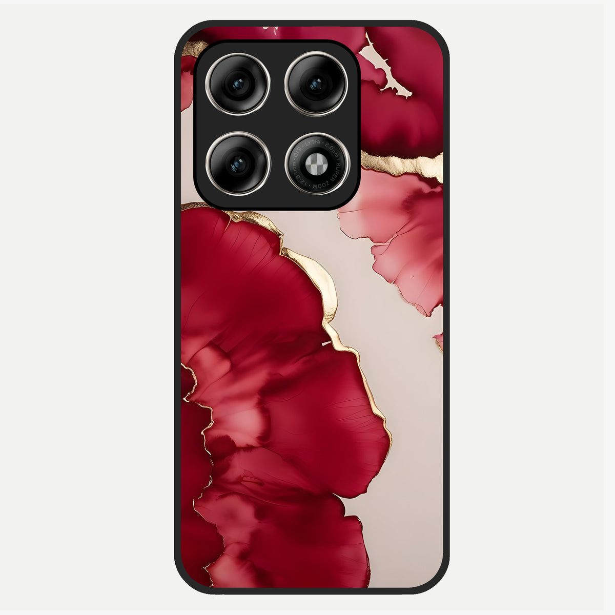  Pink And White Marble Glass Case For Moto Edge 70 Pro back cover – full design glossy printed glass finish