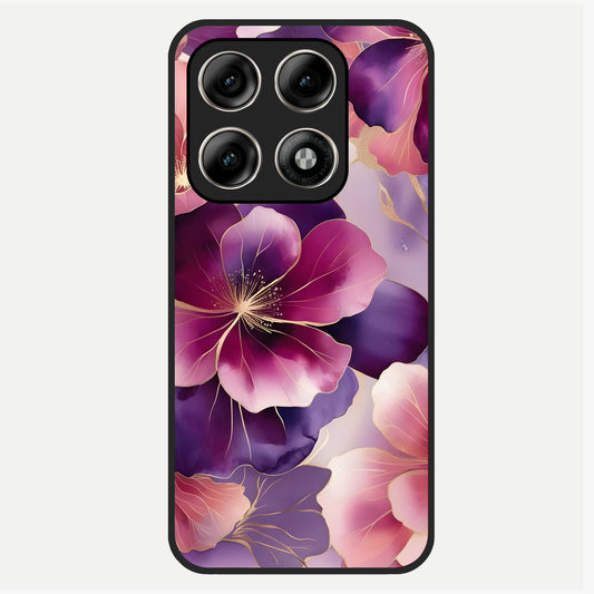  Pink Bouquet Florals Glass Case For Moto Edge 70 Pro back cover – full design glossy printed glass finish