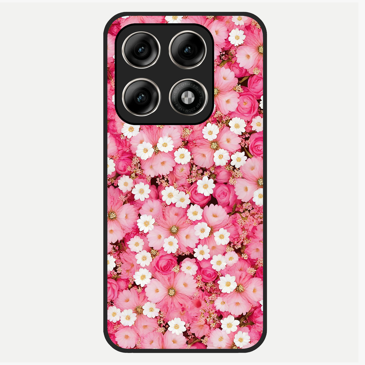  Pink Daisy Bliss Glass Case For Moto Edge 70 Pro back cover – full design glossy printed glass finish