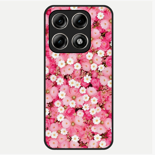 Pink Daisy Bliss Glass Case For Moto Edge 70 Pro back cover – full design glossy printed glass finish