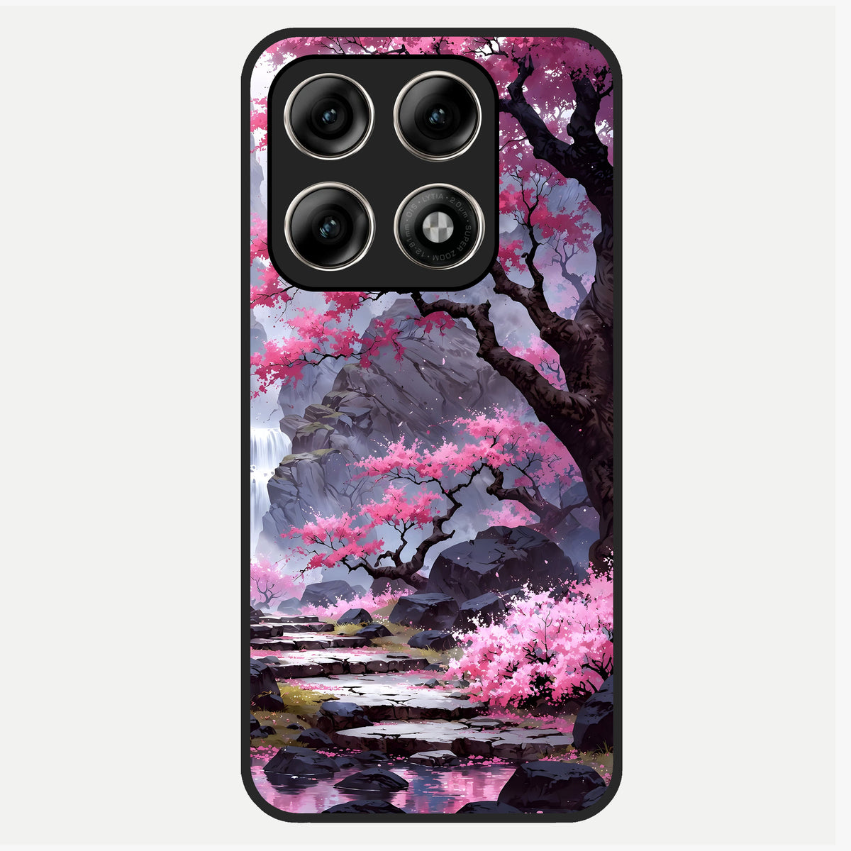  Pink Sunflower Glow Glass Case For Moto Edge 70 Pro back cover – full design glossy printed glass finish