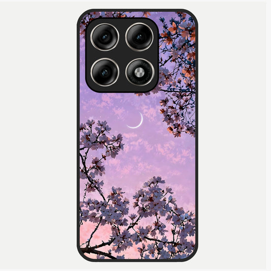 Purple Serenity Moon Glass Case For Moto Edge 70 Pro back cover – full design glossy printed glass finish