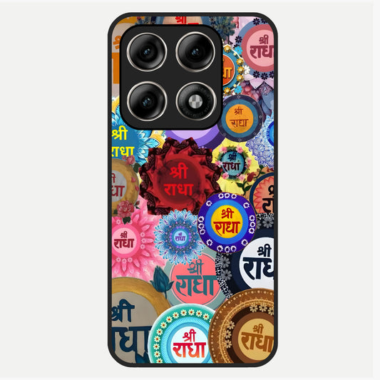  Radha Divine Bloom Glass Case For Moto Edge 70 Pro back cover – full design glossy printed glass finish