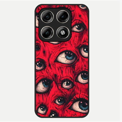  Red Eyes Pattern Glass Case For Moto Edge 70 Pro back cover – full design glossy printed glass finish
