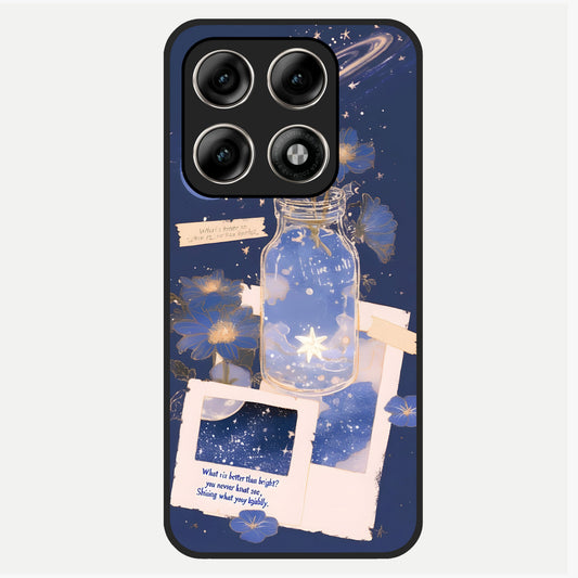  Starlit Cosmic Jar Glass Case For Moto Edge 70 Pro back cover – full design glossy printed glass finish