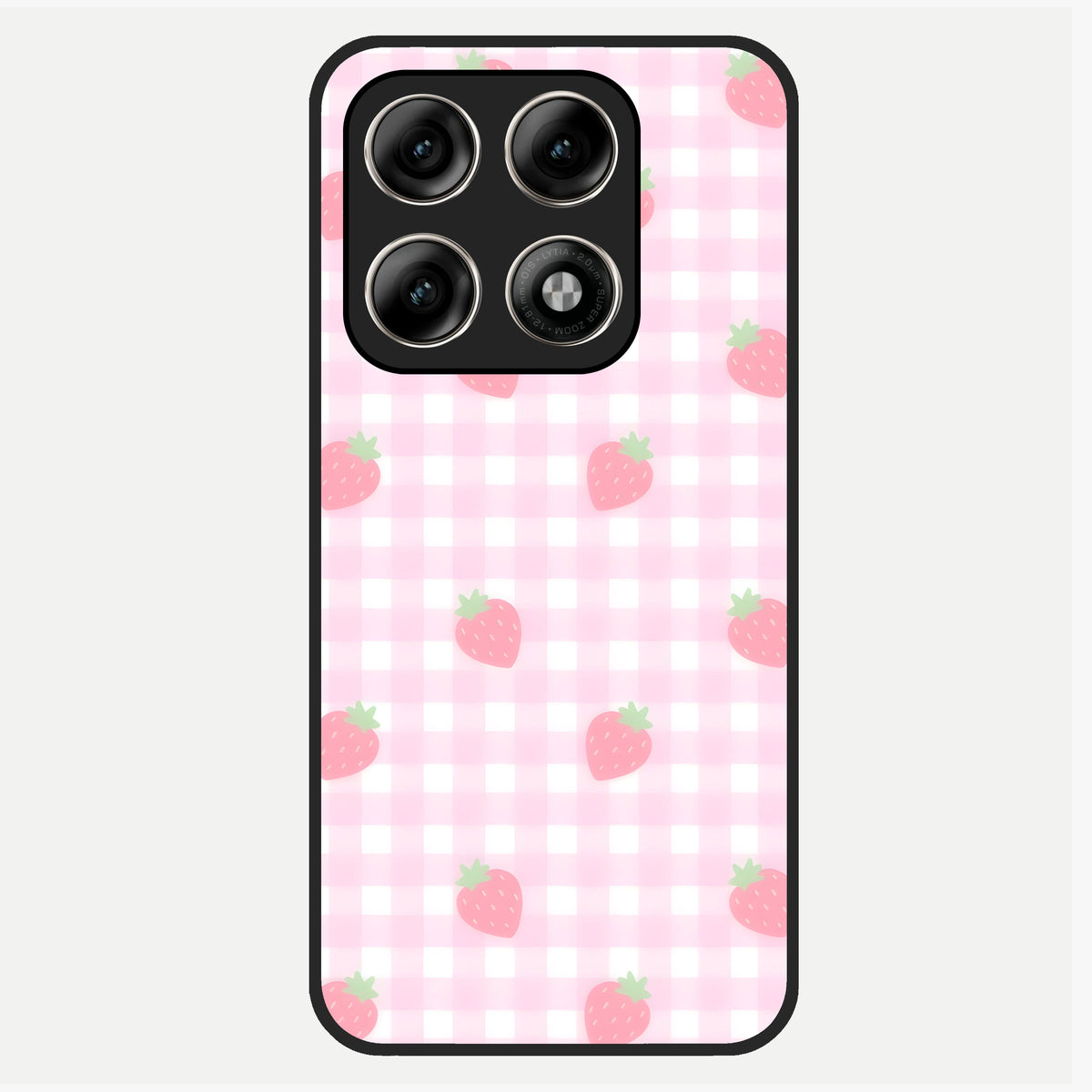  Strawberry Picnic Love Glass Case For Moto Edge 70 Pro back cover – full design glossy printed glass finish